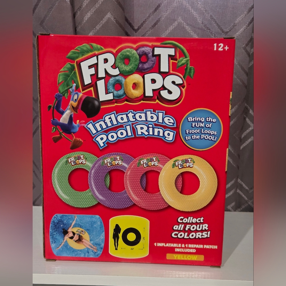 Froot Loops Inflatable Pool Ring- Yellow - Picture 3 of 4